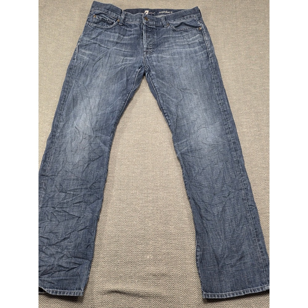 7 For All Mankind Men's Straight Jeans - Dark Blue